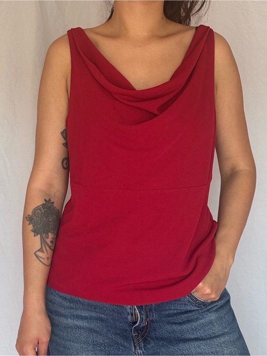 heddy Tops - Women's Red Cowl Neck Sleeveless Camisole